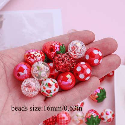 16mm Strawberry Resin Spacer Beads