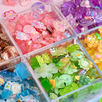 96pcs Rainbow Theme Acrylic Flatback Beads