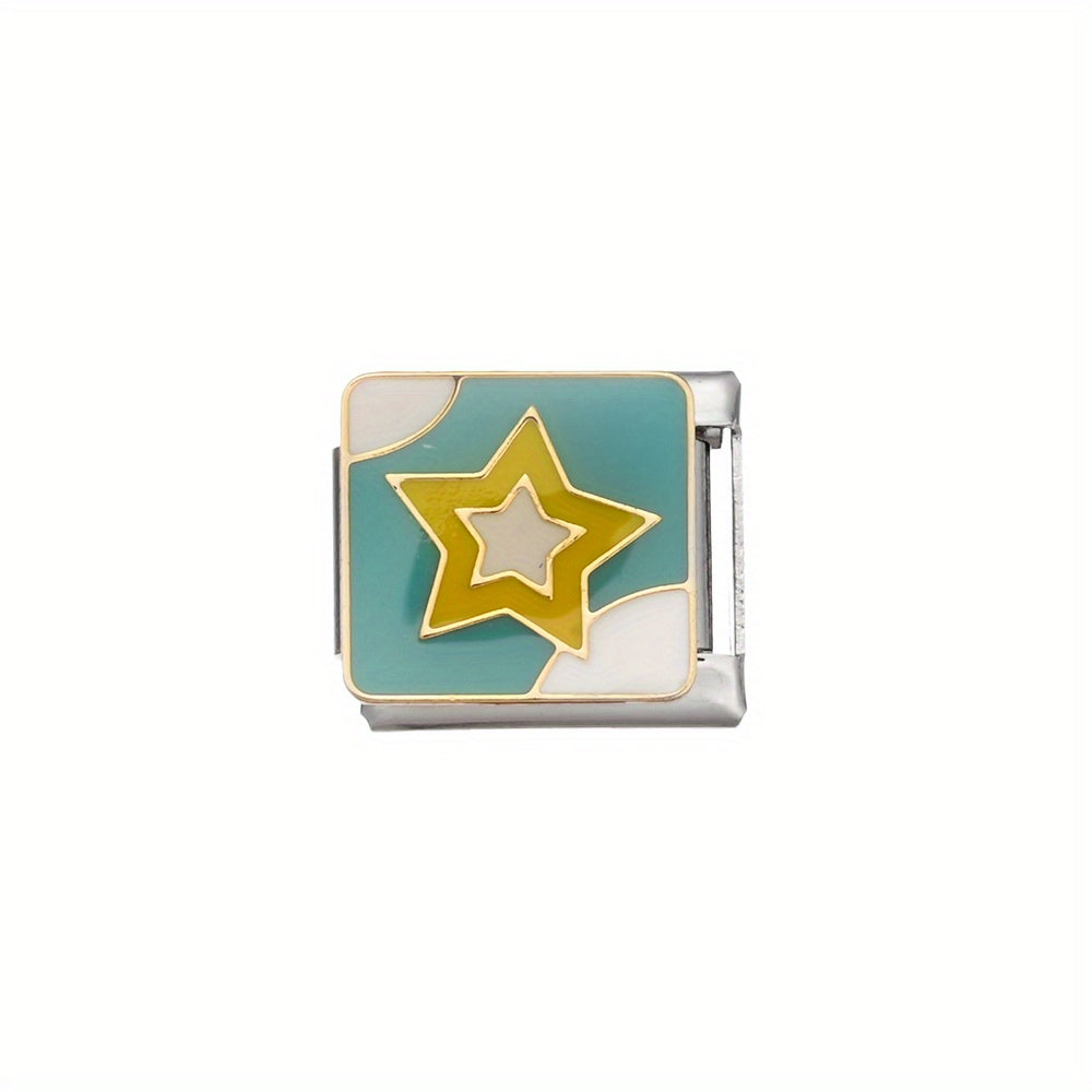 1pc 9x10mm Stainless Steel Module Charm Bead