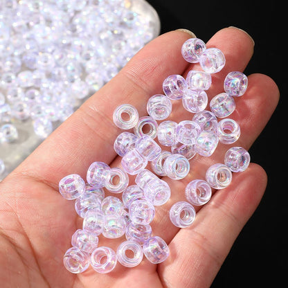 100pcs 5x9mm Shiny AB Color Acrylic Pony Beads