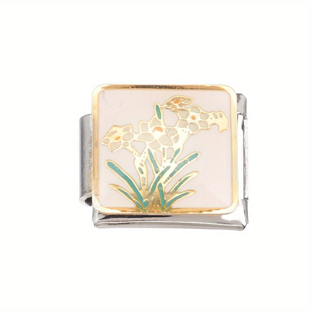 1pc 9x10mm Stainless Steel Landscape Painting Module Bead