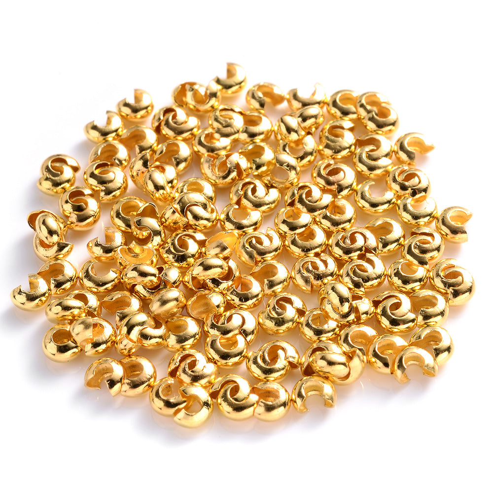 100pcs Copper Round Crimp Cover Beads