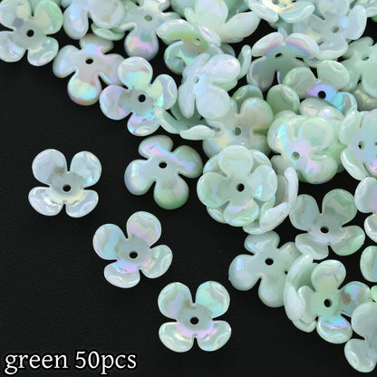 50pcs Four Petal Receptacle Beads