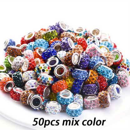 Rhinestone Wheel Large Hole Beads