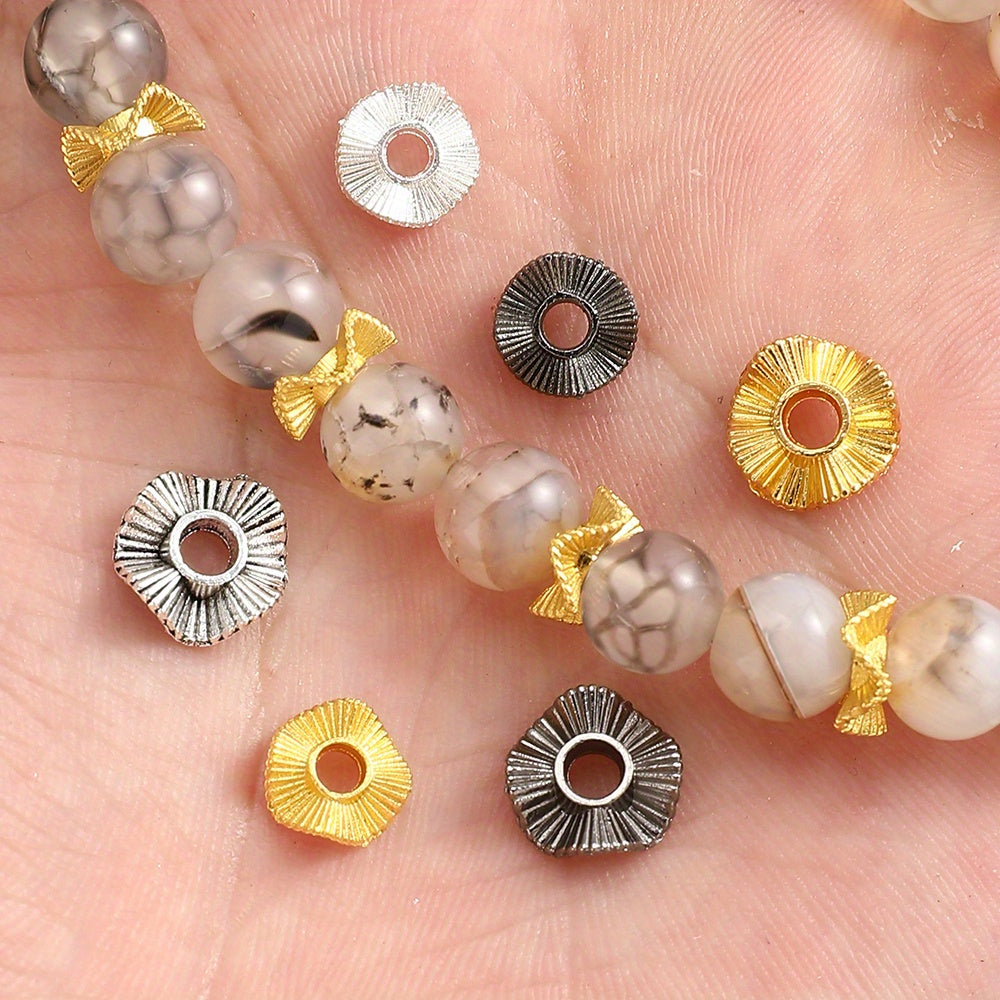 50pcs Wave Pattern Zinc Alloy Spacer Beads