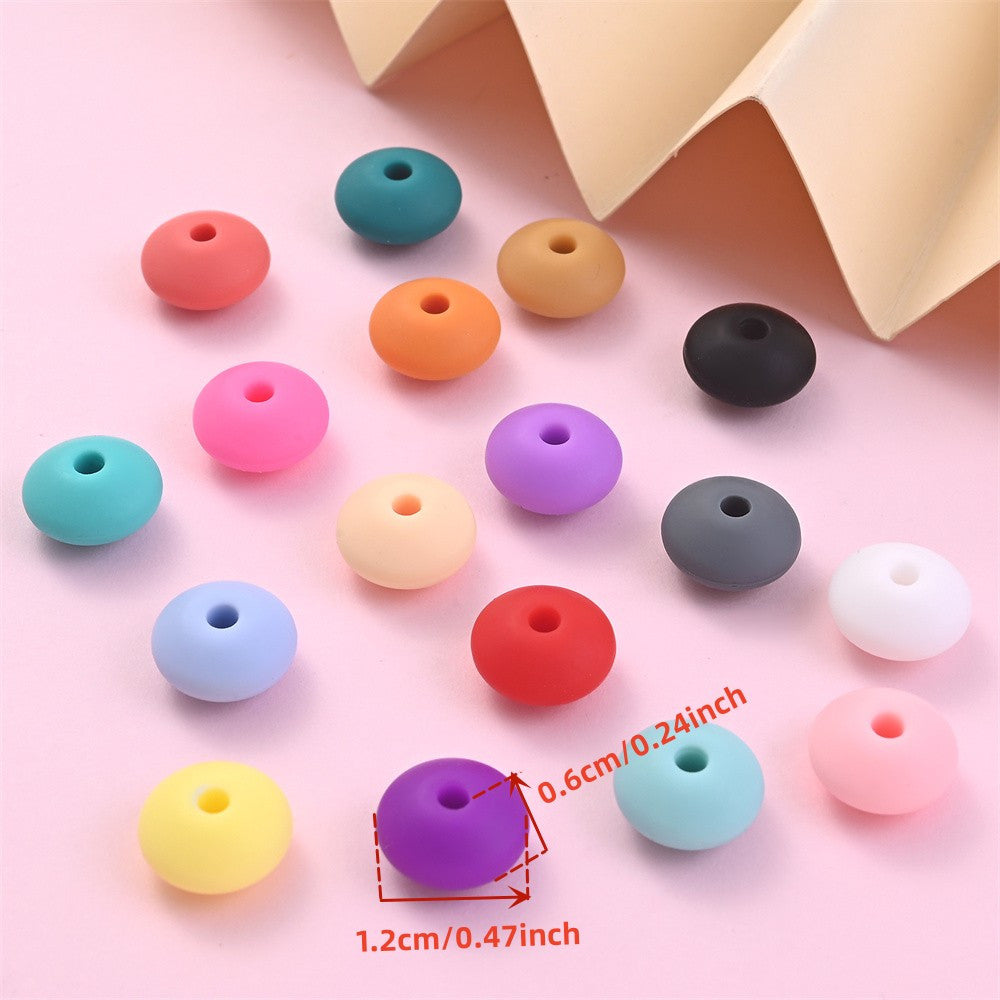 Assorted Silicone Lentil Abacus Focal Beads
