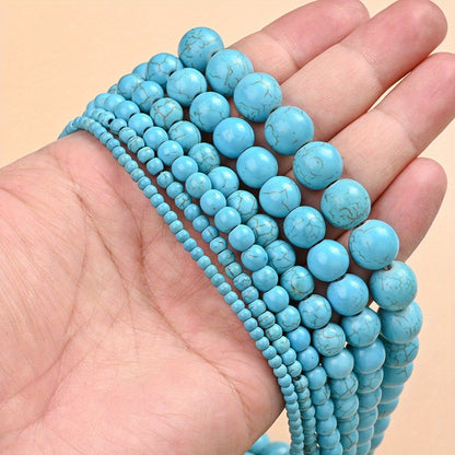 3/4/6/8/10/12mm Blue Turquoise Stone Beads