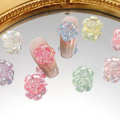 100pcs 12mm Translucent Rose Acrylic Beads