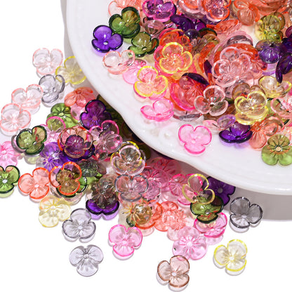 10mm Clear Acrylic Sakura Flower Beads