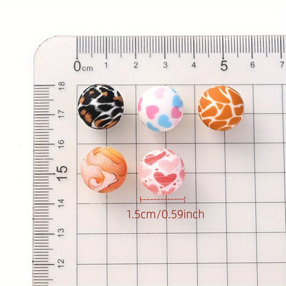 15mm Gradient Round Silicone Beads