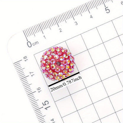 20mm Resin Bayberry Rhinestone Ball Beads