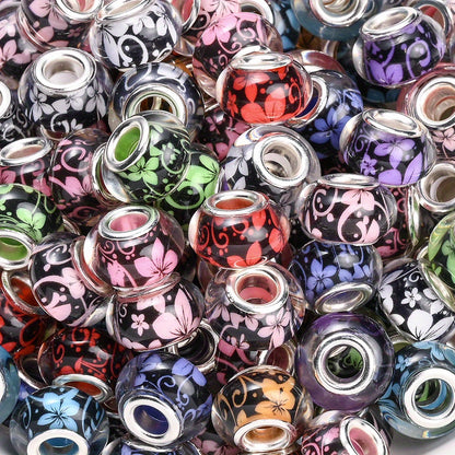 Two-Tone Pony Acrylic Spacer Beads