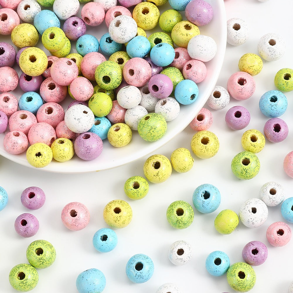 Round Mini Sequin Wooden Beads