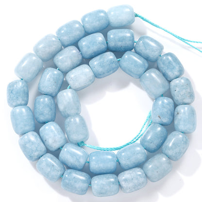 8 × 12mm Aquamarine Natural Stone Spacer Beads