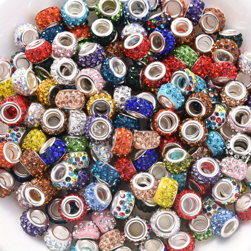 Rhinestone Rondelle Wheel Spacer Beads