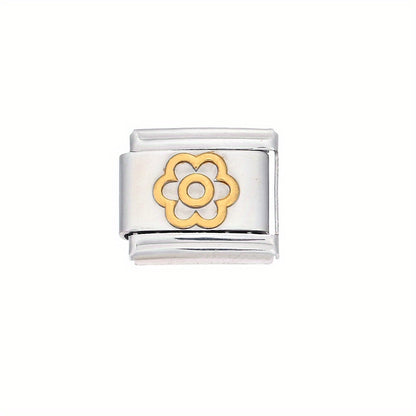 1pc 9x10mm Stainless Steel Petal Module Charm Bead