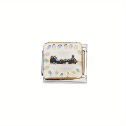 1pc 9x10mm Stainless Steel Month Theme Module Bead