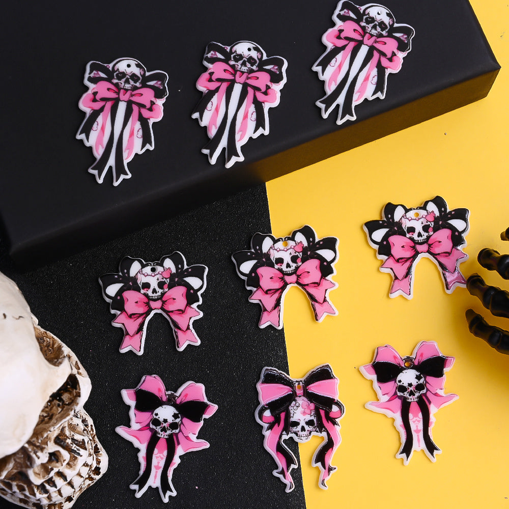 Halloween Acrylic Bow Shaped Beads