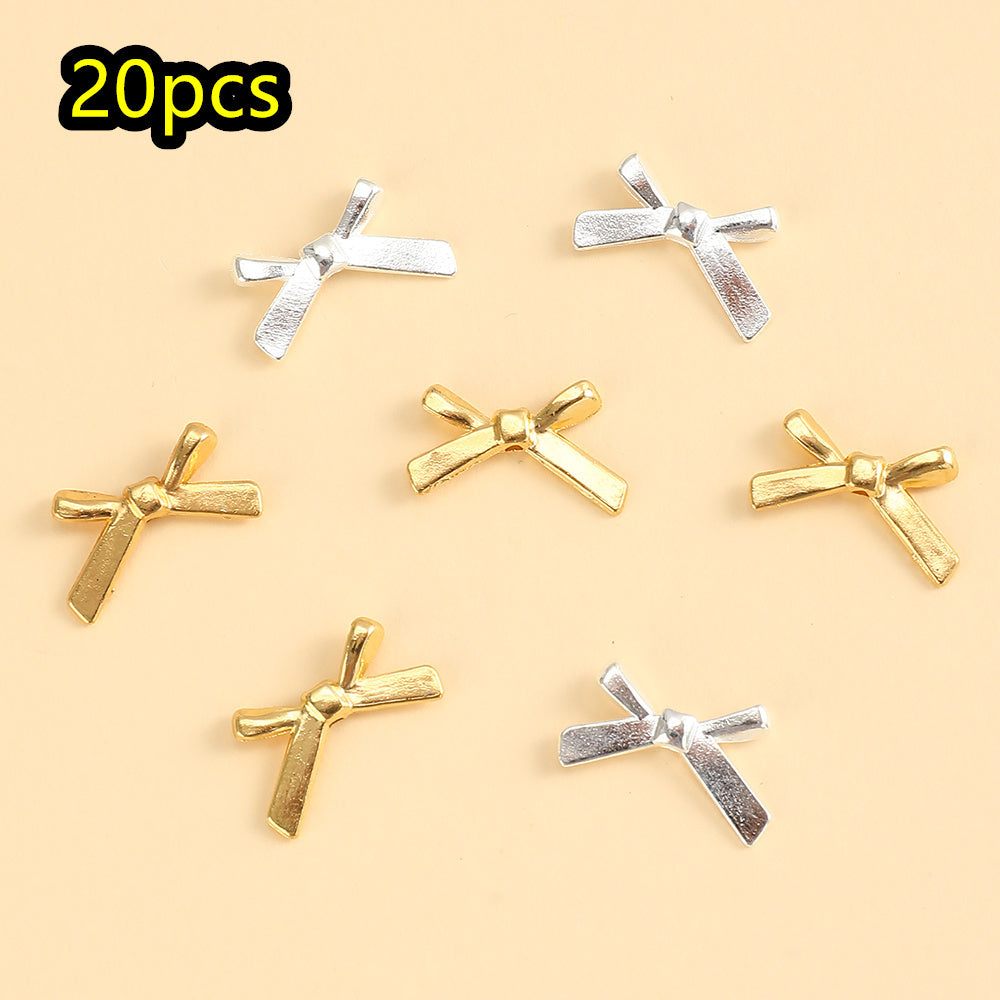 20pcs 12x20mm Tiny Bowknot Pendant Beads