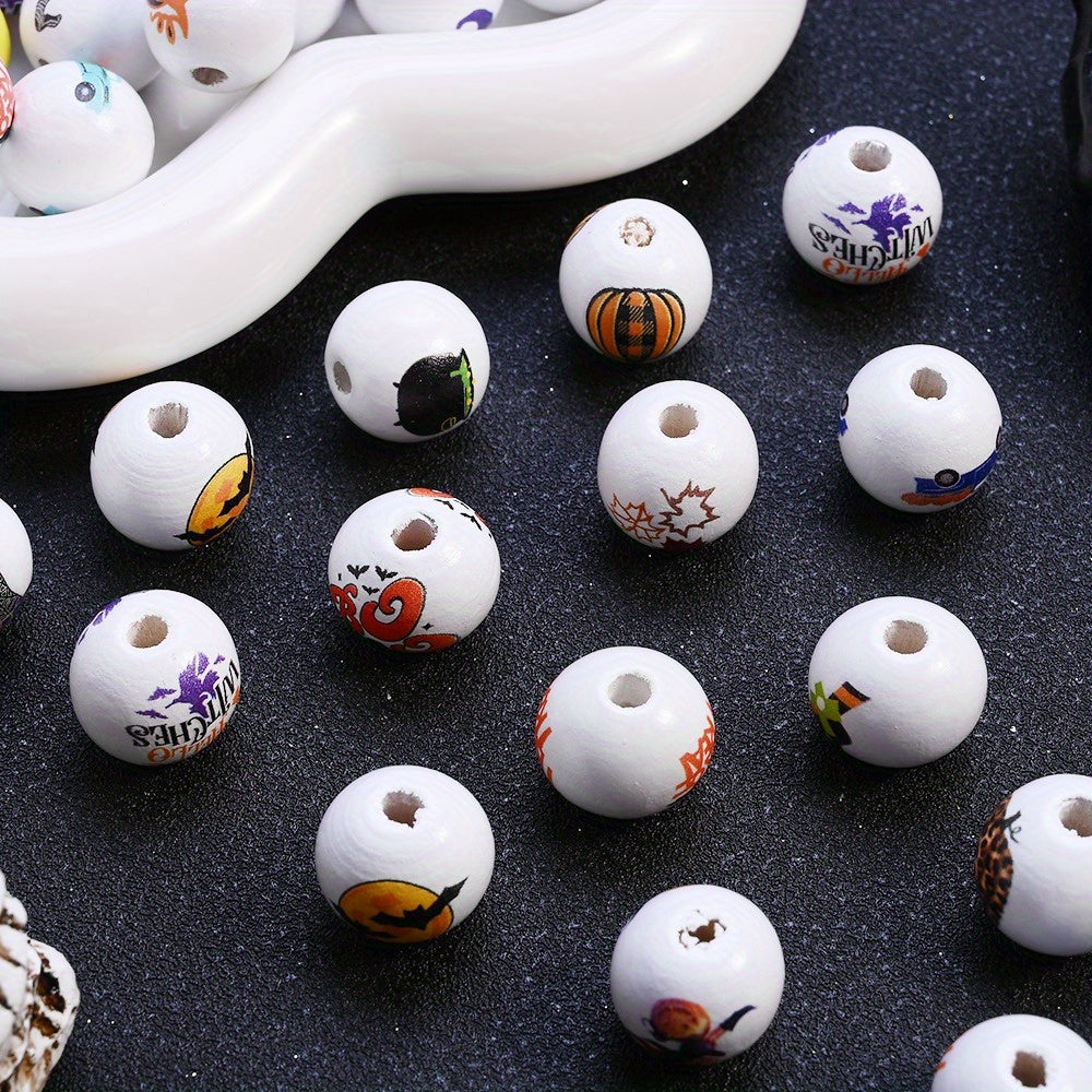 15mm Halloween Wooden Spacer Beads