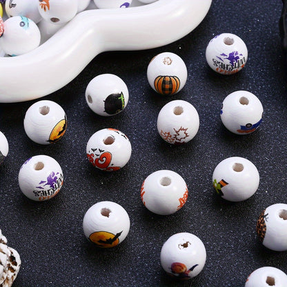 15mm Halloween Wooden Spacer Beads