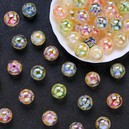 16mm Daisy Flower Acrylic Round Beads