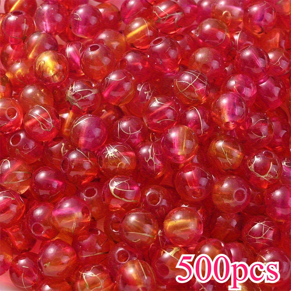 8mm Gradient Acrylic Golden Line Beads