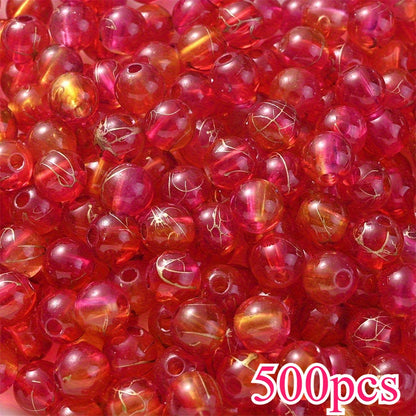 8mm Gradient Acrylic Golden Line Beads