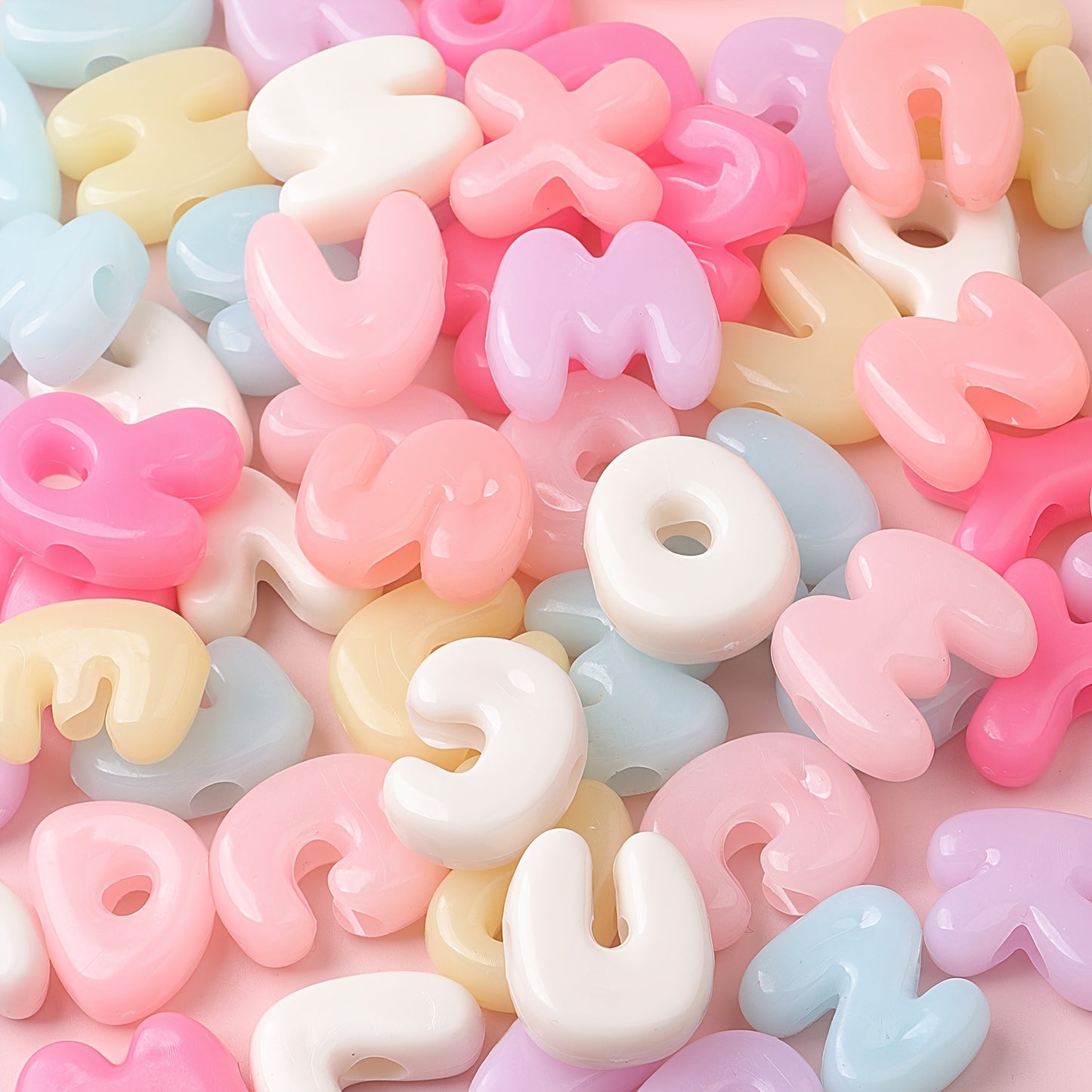 Cream Macaron Acrylic Letter Beads