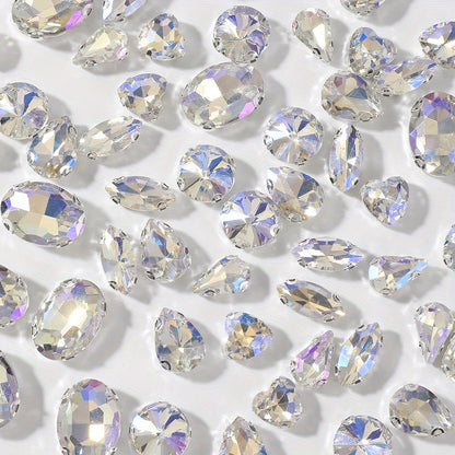 Silvery Flatback Rhinestone Beads Set