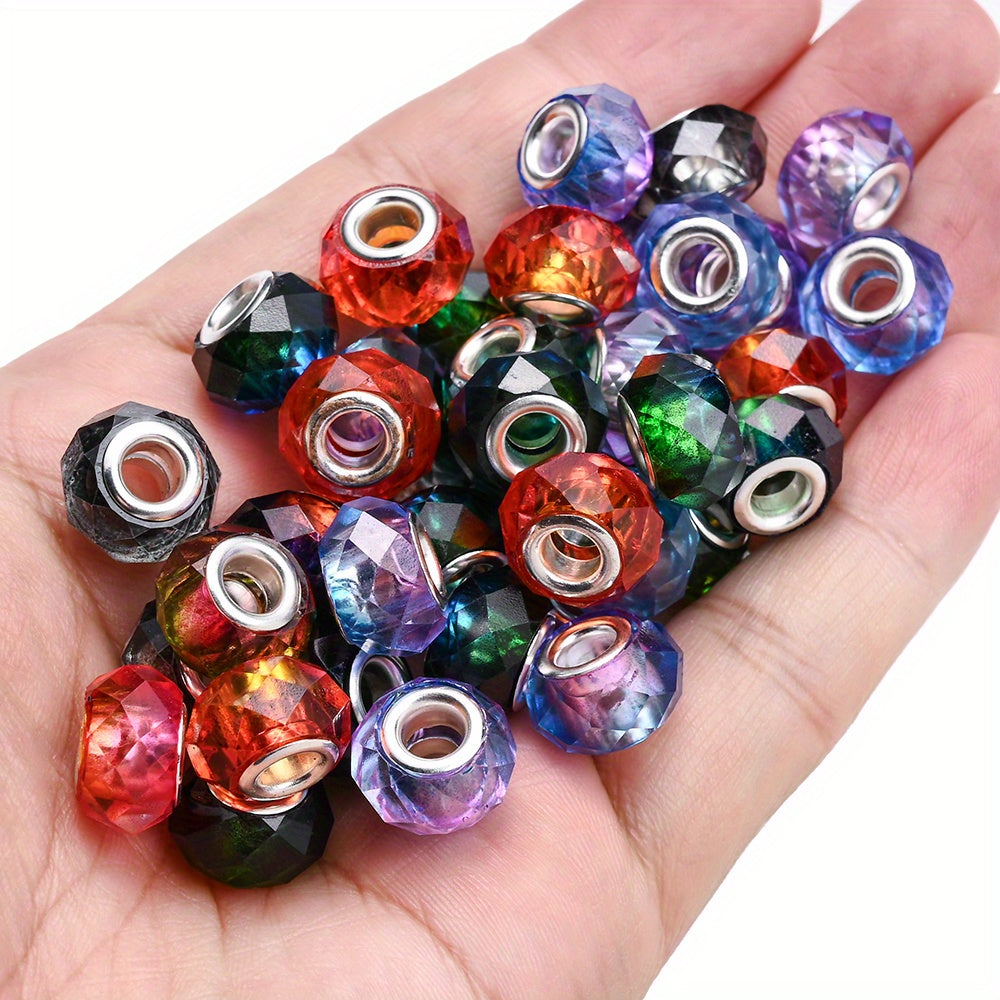 9x14mm Gradient Faceted Acrylic Spacer Beads