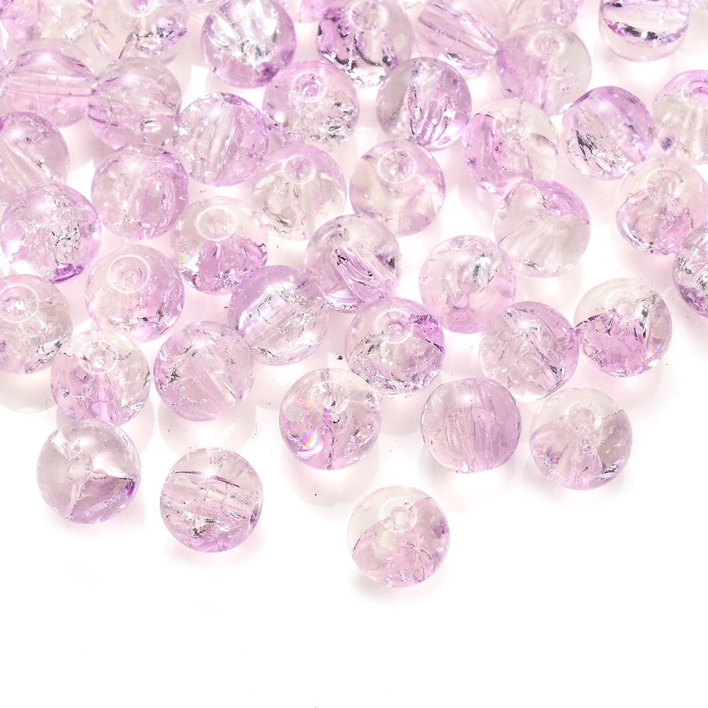 Gradient Crackle Glass Spacer Beads