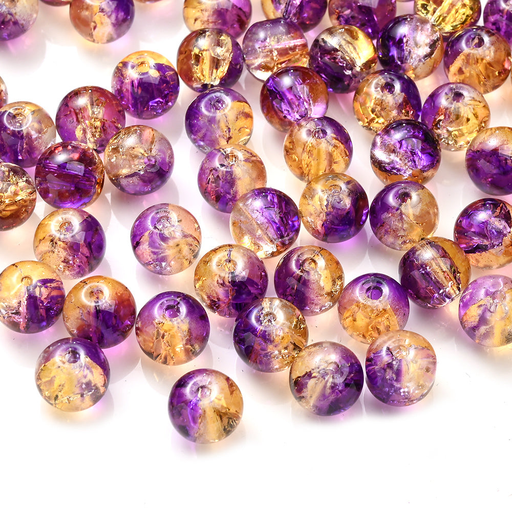 Gradient Crackle Glass Spacer Beads