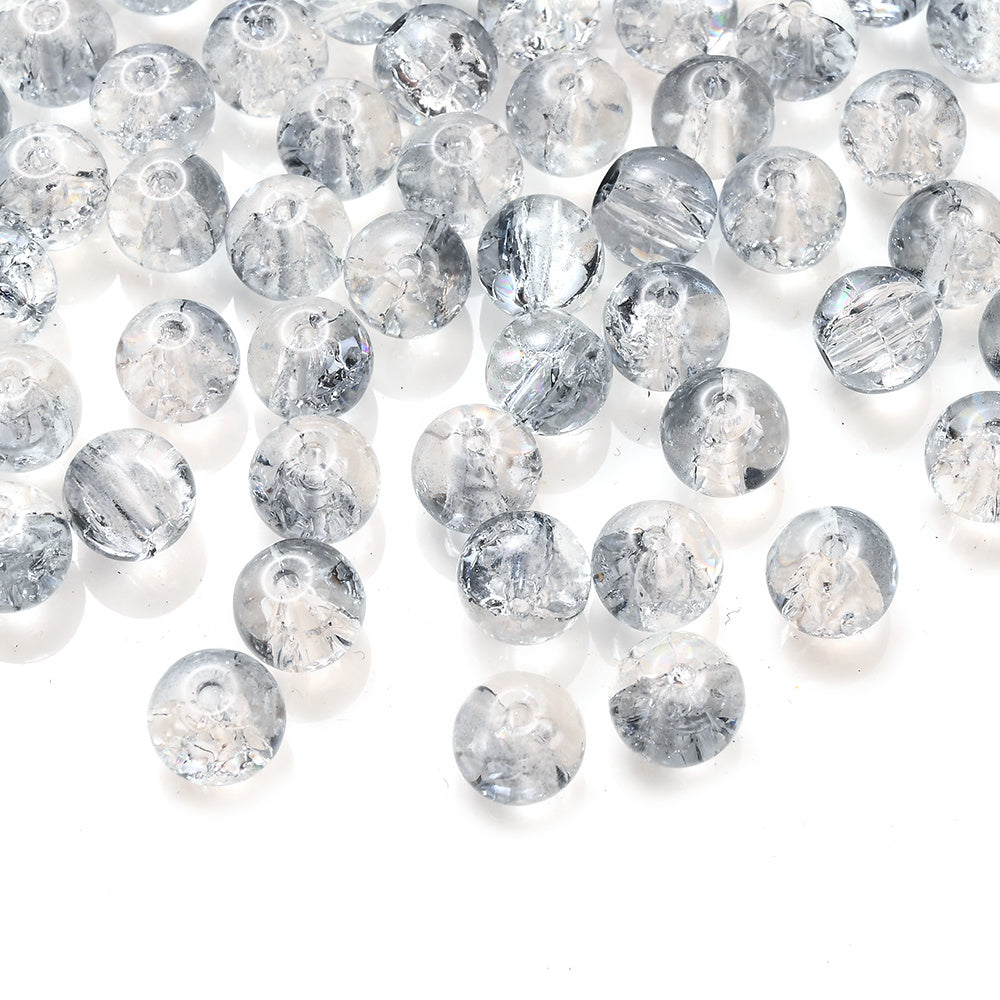 Gradient Crackle Glass Spacer Beads