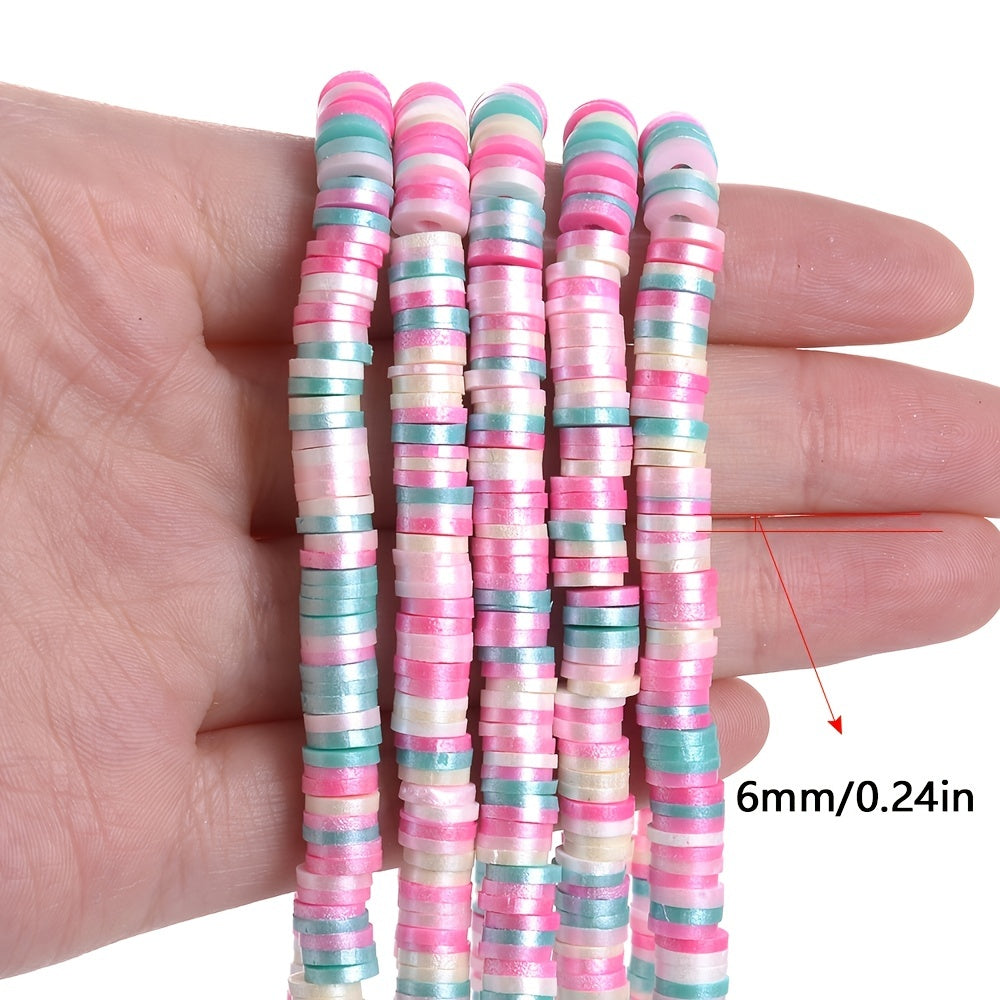 350pcs/lot 6mm Flat Round Polymer Clay Beads