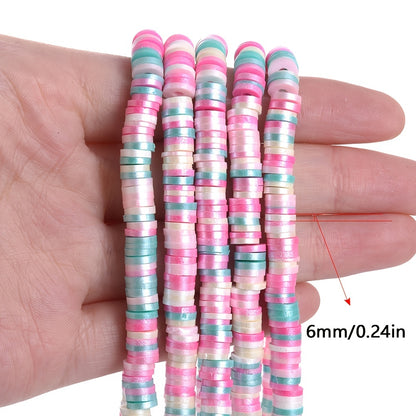 350pcs/lot 6mm Flat Round Polymer Clay Beads