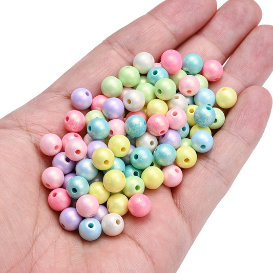 100pcs 8mm Colored Acrylic Round Beads