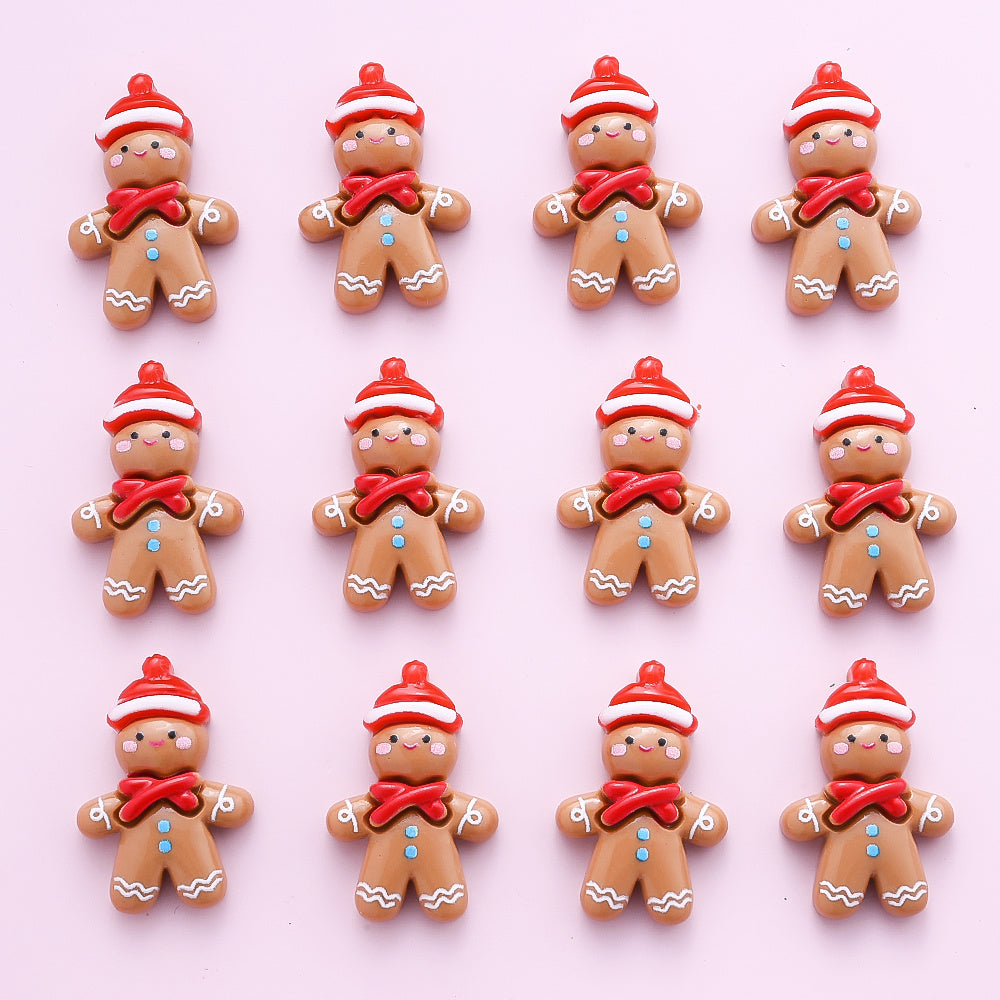 17x18mm Christmas Snowman Resin Patch Beads