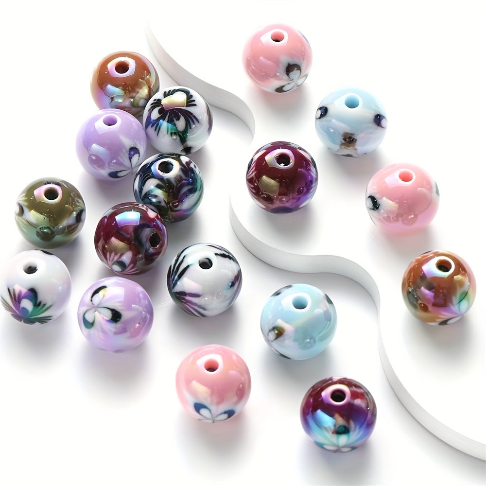 Matte Gradient Acrylic Lion Awakening Carving Beads