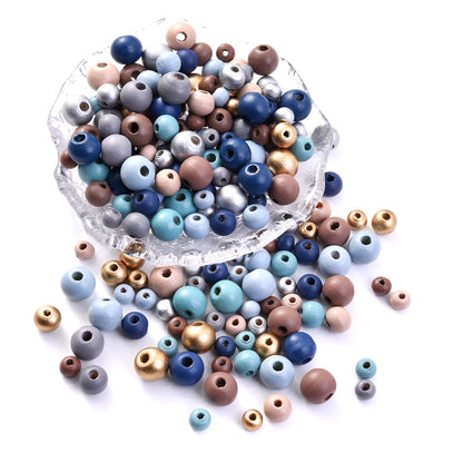 20/50/80/100/150/300pcs Morandi Color Wooden Beads Set