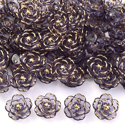 CCB Imitation Metal Plastic Flower Bead Caps