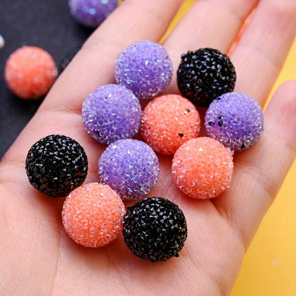 Halloween Frosted Rhinestone Ball Beads