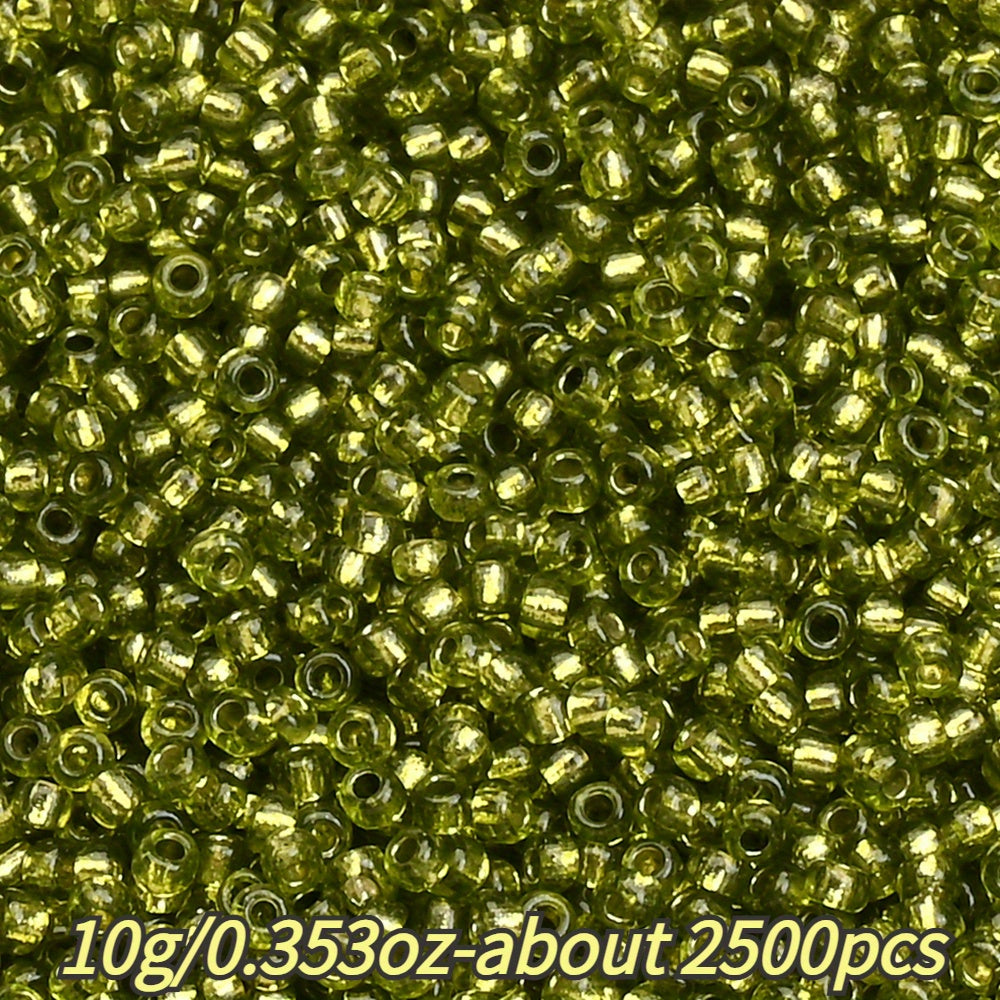 1.5mm Silvery-filled Mini Glass Rice Beads