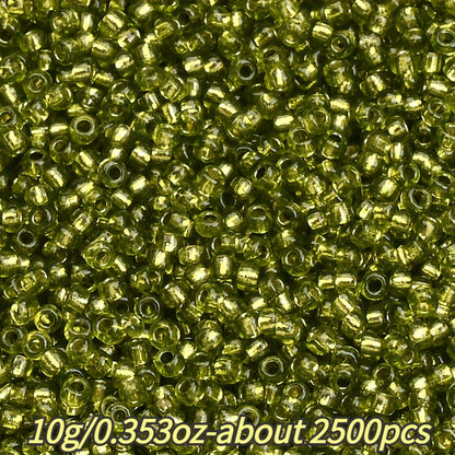 1.5mm Silvery-filled Mini Glass Rice Beads