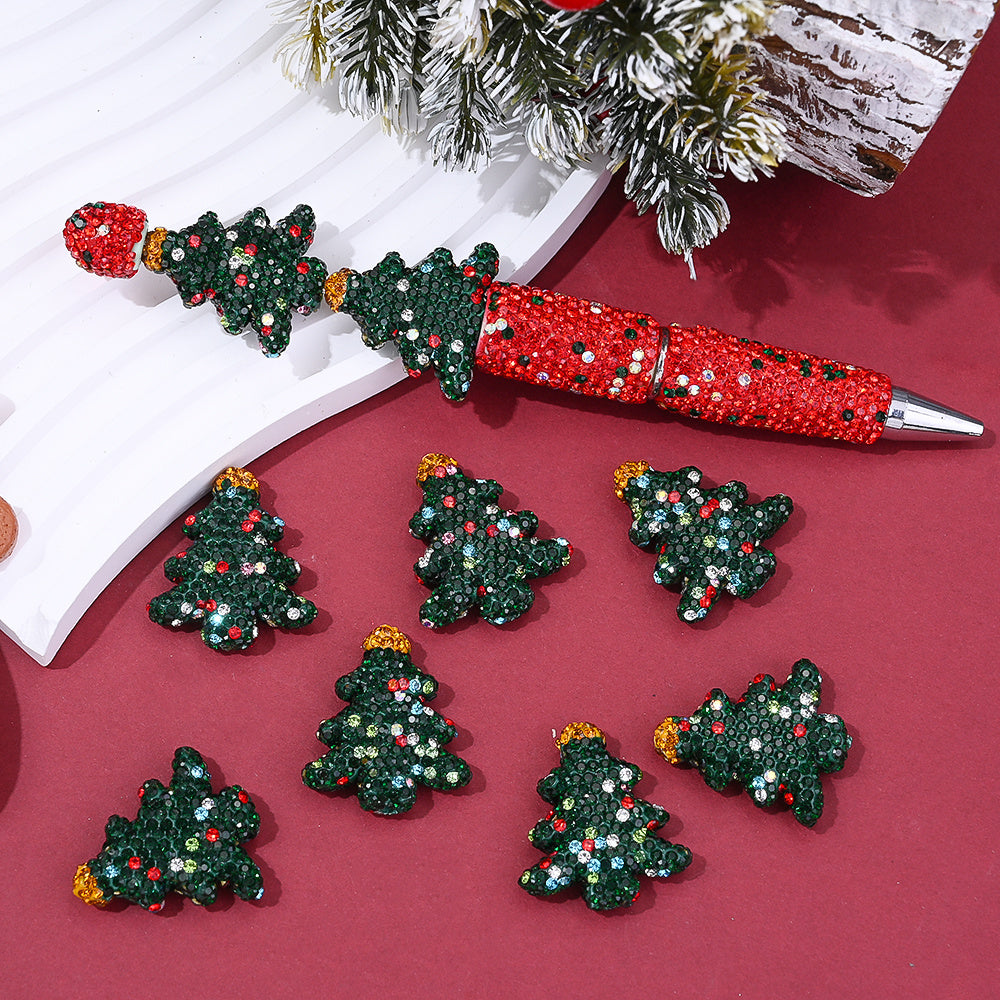 20x37mm Christmas Tree Clay Rhinestone Beads