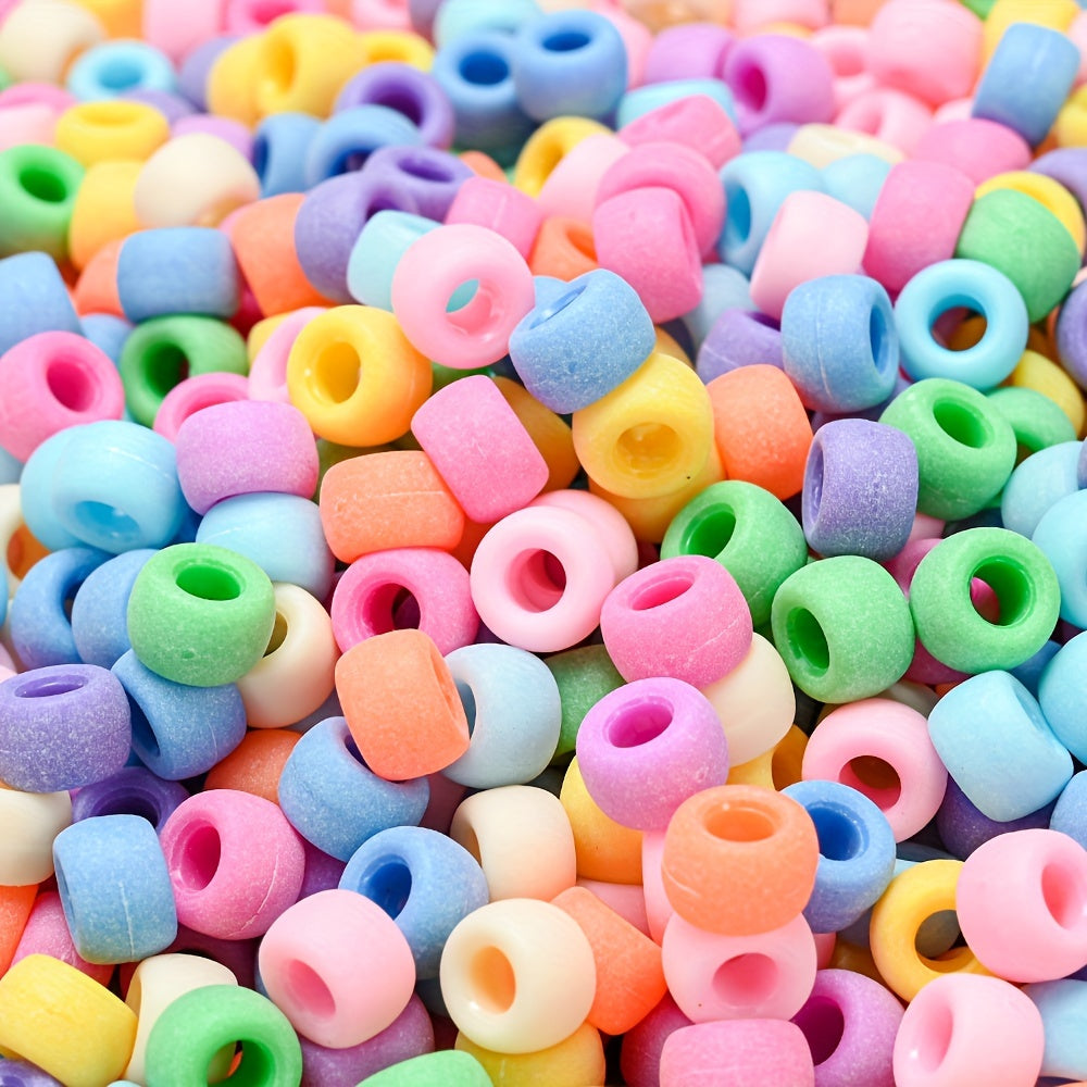 100pcs Candy Color Acrylic Big Hole Beads