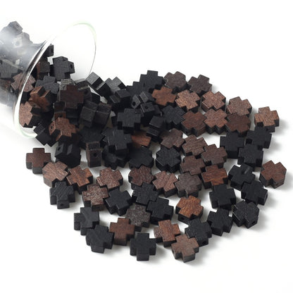30pcs 10x10mm Cross Wooden Beads