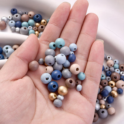 20/50/80/100/150/300pcs Morandi Color Wooden Beads Set
