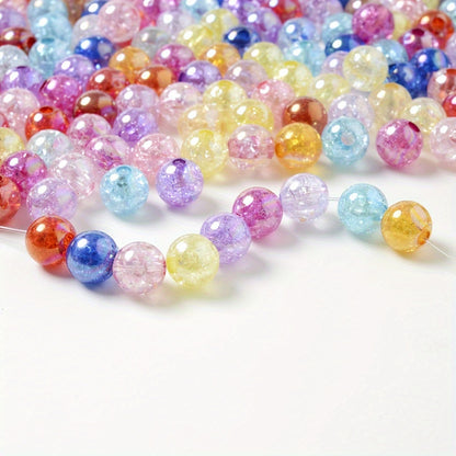 Glossy Flat Round Acrylic CCB Spacer Beads