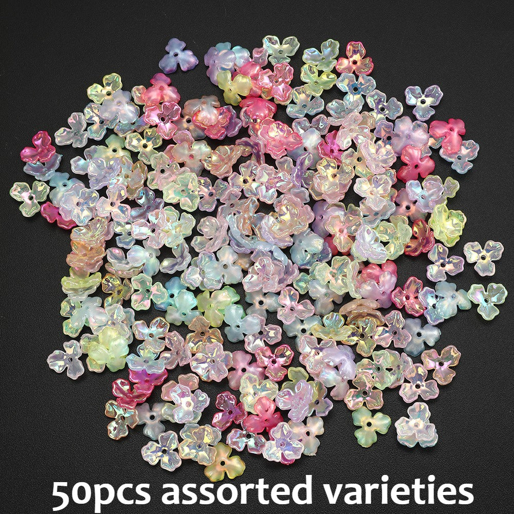 UV Pearlescent Flower Acrylic Beads